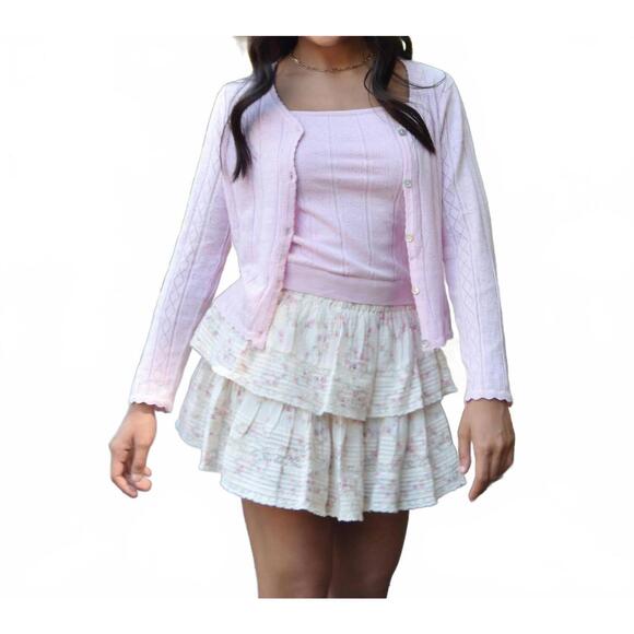 NEW MINI DREAMERS girls isabella tank and cardigan set in light pink
